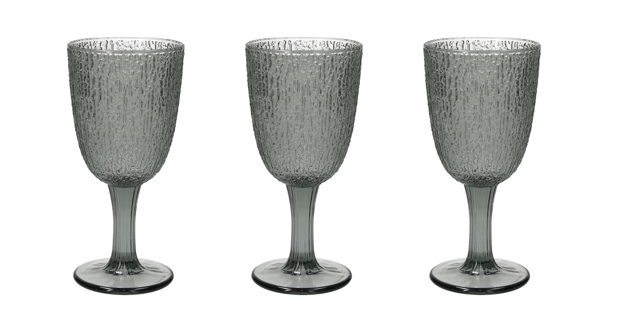 Set 3 pahare Davor, Tognana Porcellane, 250 ml, sticla, gri - imagine 4